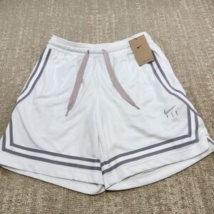 Nike Basketball Shorts Women Small Fly Crossover Mesh Lined Relaxed Fit White